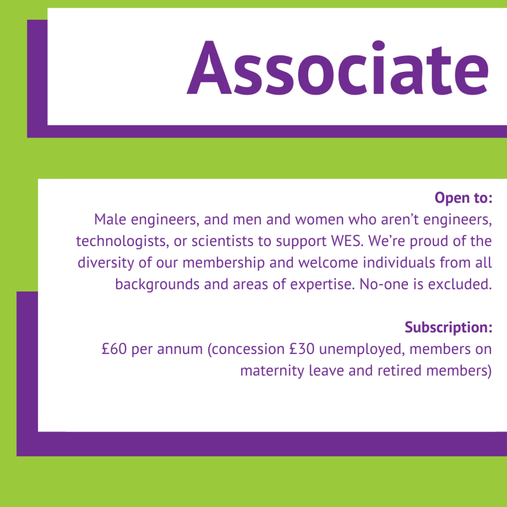 Become an associate, open to anyone male engineers and men and women who are not engineers. Cost £60 a year